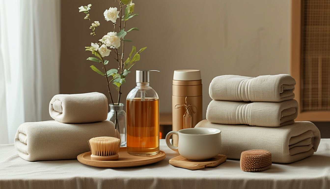 Self-care setup with tea and a journal